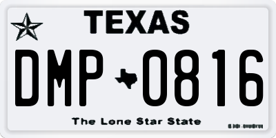 TX license plate DMP0816