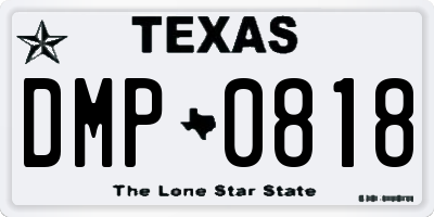 TX license plate DMP0818