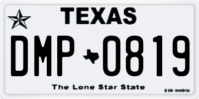 TX license plate DMP0819