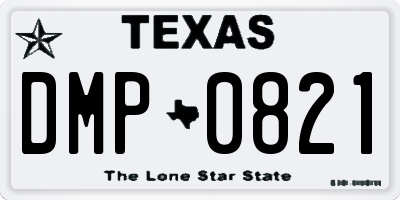 TX license plate DMP0821