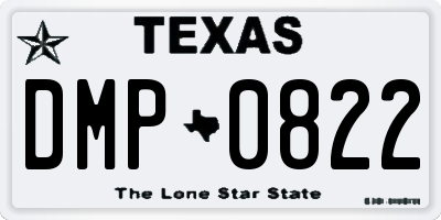 TX license plate DMP0822