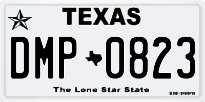 TX license plate DMP0823