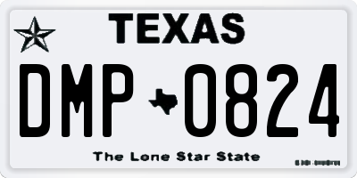 TX license plate DMP0824