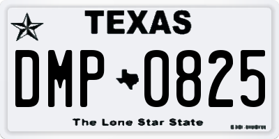 TX license plate DMP0825