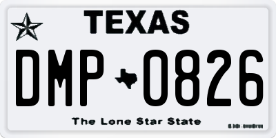 TX license plate DMP0826