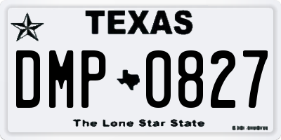 TX license plate DMP0827