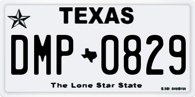 TX license plate DMP0829