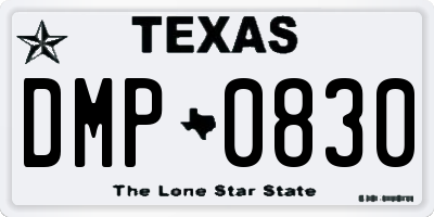 TX license plate DMP0830