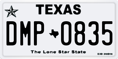 TX license plate DMP0835
