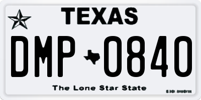 TX license plate DMP0840