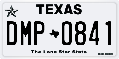 TX license plate DMP0841
