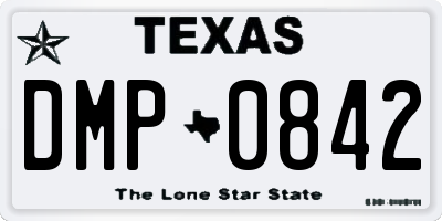 TX license plate DMP0842