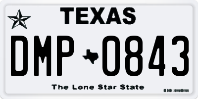 TX license plate DMP0843