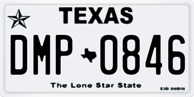 TX license plate DMP0846