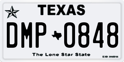 TX license plate DMP0848