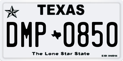 TX license plate DMP0850