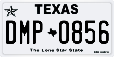 TX license plate DMP0856
