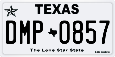 TX license plate DMP0857