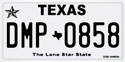 TX license plate DMP0858