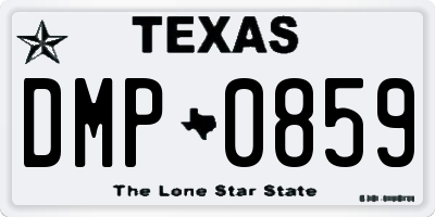 TX license plate DMP0859
