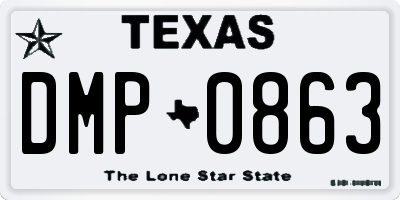 TX license plate DMP0863