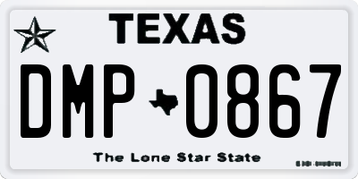 TX license plate DMP0867