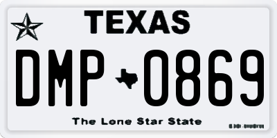 TX license plate DMP0869