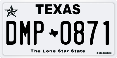 TX license plate DMP0871