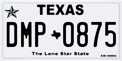 TX license plate DMP0875