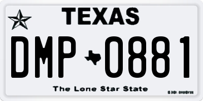 TX license plate DMP0881
