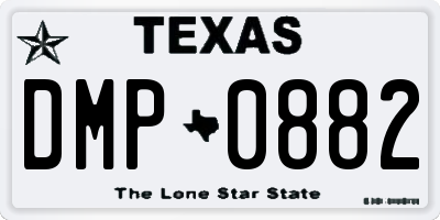 TX license plate DMP0882