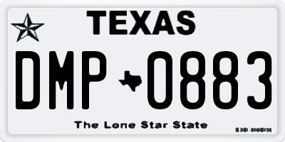 TX license plate DMP0883