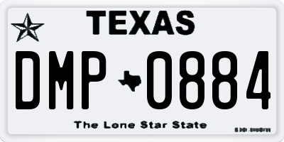 TX license plate DMP0884