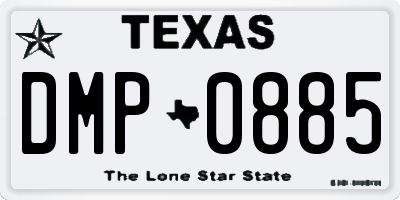 TX license plate DMP0885