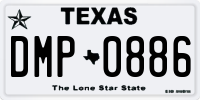 TX license plate DMP0886