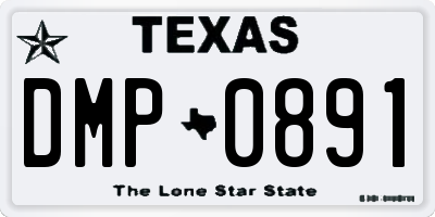 TX license plate DMP0891