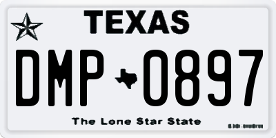 TX license plate DMP0897