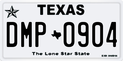 TX license plate DMP0904