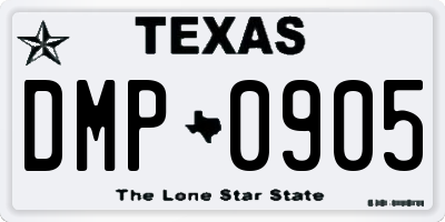 TX license plate DMP0905