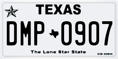 TX license plate DMP0907