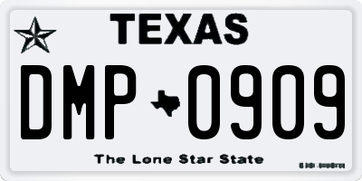 TX license plate DMP0909