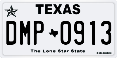 TX license plate DMP0913