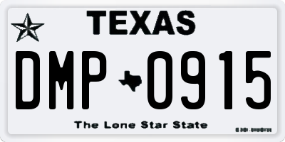 TX license plate DMP0915