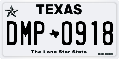 TX license plate DMP0918