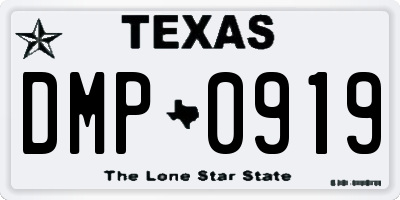 TX license plate DMP0919