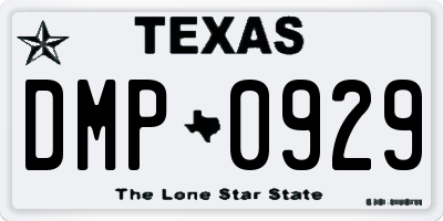 TX license plate DMP0929
