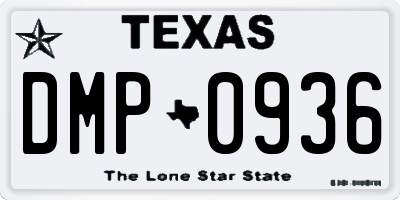 TX license plate DMP0936