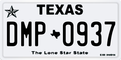 TX license plate DMP0937
