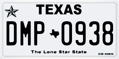 TX license plate DMP0938
