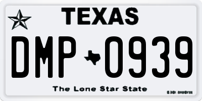 TX license plate DMP0939